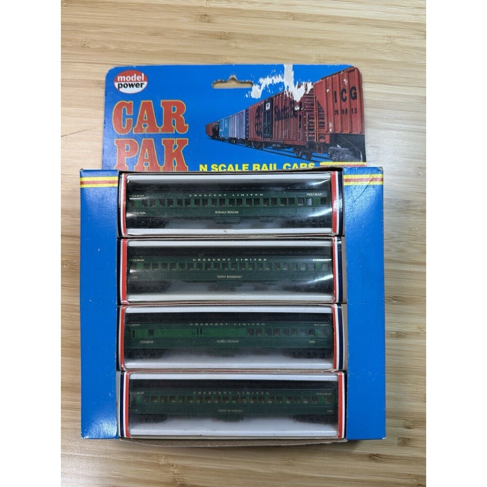 Vtg N Scale Model Power 4-Car Pak Crescent Limited Pullman Presidents Names Box